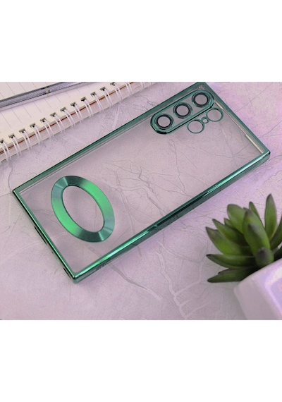 Fibaks Galaxy Note 20 Ultra Uyumlu Kılıf Kamera Lens Korumalı Şeffaf Renkli Logo Gösteren Parlak Kapak