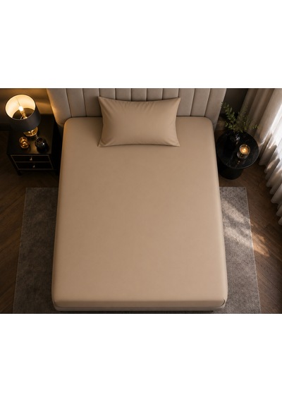 Kapreo Home Luna Collection Premium Lastikli Çarşaf Seti 120 X 200 Açık Kahverengi