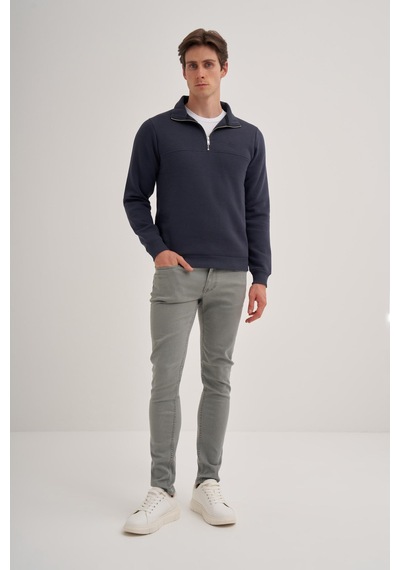 Cazador 56180 Erkek Dik Yaka Sweat S.blue