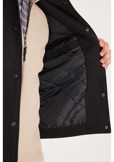 Tudors Erkek Slim Fit Dar Kesim Çift Cepli Çıtçıt Kapamalı Siyah Mont-46275 Siyah