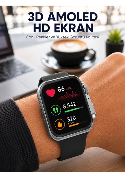 Gelişmiş Özellikli Akıllı Saat Dayanıklı Yapı Ve Amoled Ekran Yeni Nesil
