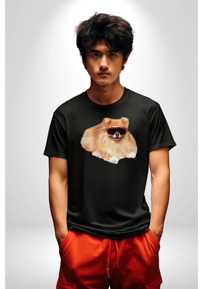 Pomernian Köpek Unisex Unisex Siyah Organik Baskılı T-shirt Penye Yüksek Kalite Siyah Pomernian Köpek Unisex Unisex Siyah Organik Baskılı T-shirt Penye Yüksek Kalite Siyah