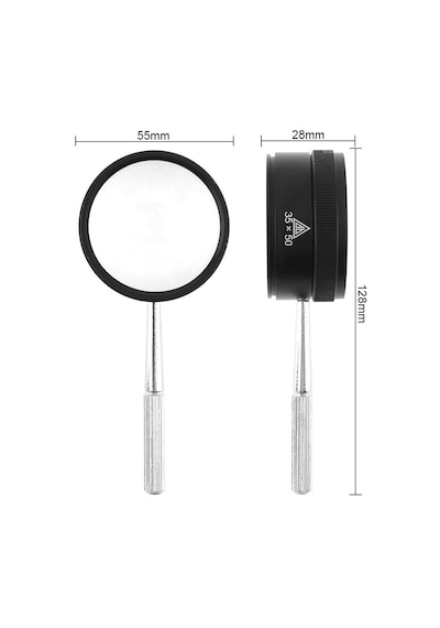 35X 50Mm Metal Kasa Optik Cam Lens El Büyüteç Kolay Kavrama Saplı