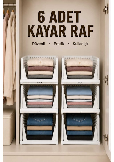 Rayflex Kayar Raf Sistemi, Dolap İçi Düzenleyici Çekmece Ve Organizer Çok Amaçlı Mutfak Rafı 6 Adet Beyaz Beyaz 6 Adet Rayflex Kayar Raf Sistemi, Dolap İçi Düzenleyici Çekmece Ve Organizer Çok Amaçlı Mutfak Rafı 6 Adet Beyaz Beyaz 6 Adet