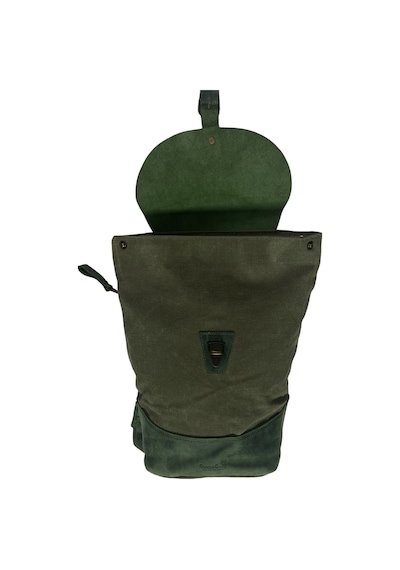 Old Cotton Cargo Vintage Kanvas Deri Su Geçirmez Design Unisex Günlük Gezi Okul Seyahat Kamp Sırt Çantası 24x40cm Haki