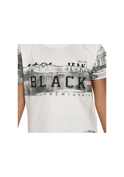 Toontoy Kids Toontoy Erkek Çocuk T-shirt Black Baskılı Ekru