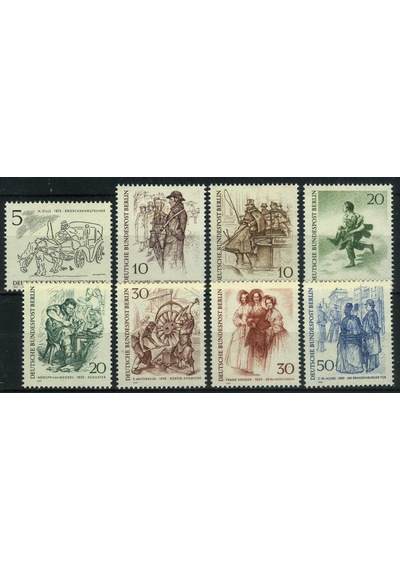 Koleksiyon Pulları, Berlin 1969 Damgasız 8 Pulluk Tam Seri,n11-75