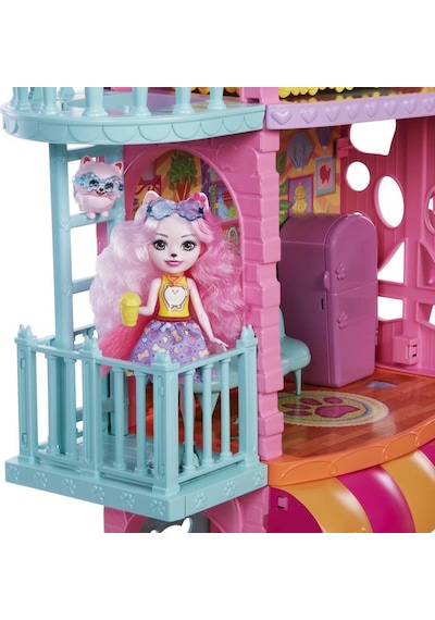 Enchantimals Şehir Evi Ve Kafe Oyun Seti 71 Cm , Bebek, Köpek Figürü Ve Aksesuarlarıyla, 4 Yaş Ve Üzeri Hhc18
