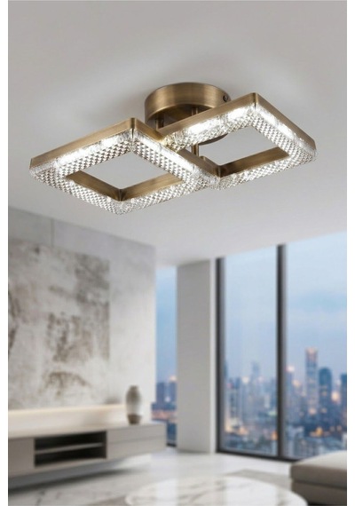 Yakamoz Model 2"li Eskitme 3 Renk Modu Ledli Modern Tavana Sıfır Salon Mutfak Çocuk Yatak Odası Led Avize