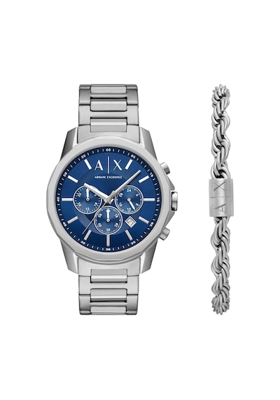 Armani Exchange Ax7176set Erkek Kol Saati Ve Bileklik Seti Metalik Gri