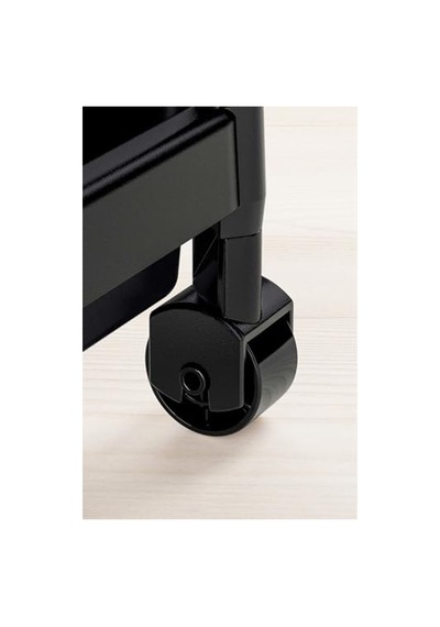 Slim 3 Katlı Tekerlekli Raf Ünitesi - Dar Alanlar İçin Mutfak & Banyo Organizer - Baharatlık & Havluluk Düzenleyici - Plastik Ve Metal - Siyah Aahşap