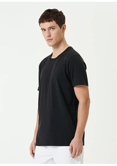 Veraura Lifestyle Unisex Basic Bisiklet Yaka Regular T-shirt - Siyah