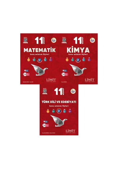 Limit 2027 11. Sınıf Matematik + Kimya + Türk Dili Ve Edebiyatı Konu Anlatım Föyleri Seti 3 Kitap Maarif Model