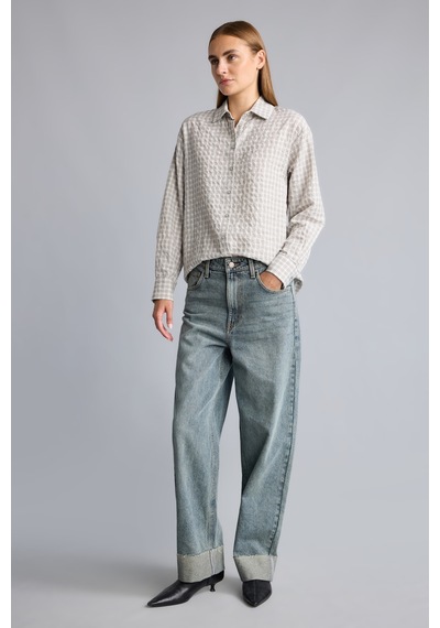 Defacto Regular Fit Klasik Yaka Kareli Flanel Uzun Kollu Gömlek F9082ax26augr294 Gri-gr294