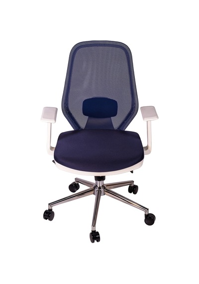 Ofisbazaar Dali Beyaz Fileli Çalışma Koltuğu Ergonomik Şef Ve Toplantı Koltuğu Lacivert Lacivert