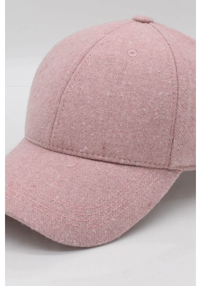 Külah Kadın Pembe Yünlü Kışlık Beyzbol Kep Şapka Pembe Standart