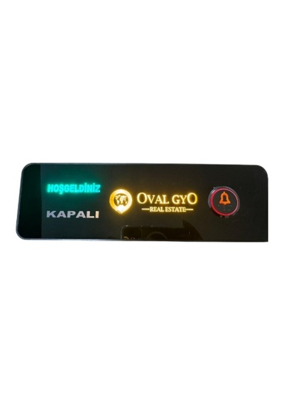 Logolu Led Işıklı Isimli Dekoratif Kapı Zili Butonu
