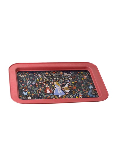 Tales Alices Desenli Grande Metal Tepsi, 31 X 43 Cm