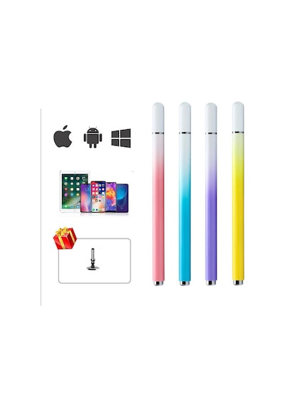 Dokunmatik Tablet Telefon Kalemi +1 Yedek Uç Renk Geçişli Passive