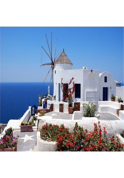 Eyfel Kulesi Santorini Venedik Ve Zafer Takı Doğal Taş Bardak Altlığı 4'lü Set - Natural Stone Coasters - Taş Çok Renkli