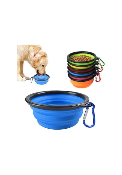 Katlanabilir Silikon Köpek Mama ve Su Kabı