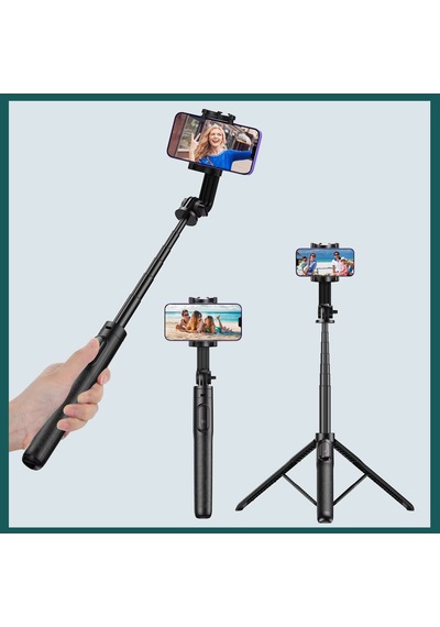 Apexel 1.5 Metre Profesyonel Uzayan Bluetooth Selfie Çubuğu Ve Tripod Standı