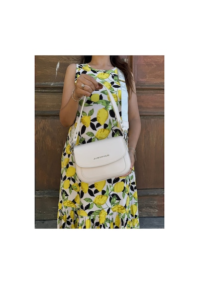 Just Polo Kadın Orta Boy Ayarlanabilir Çapraz Askılı Günlük Kullanıma Uygun El & Omuz Çantası Shoulder Bag Krem