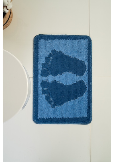 Buççin Online Mağaza Lux 40x60 Cm Lacivert Ayak İzi Banyo Paspası Polipropilen Orta 6 - 12 Mm Mavi Çok Renkli