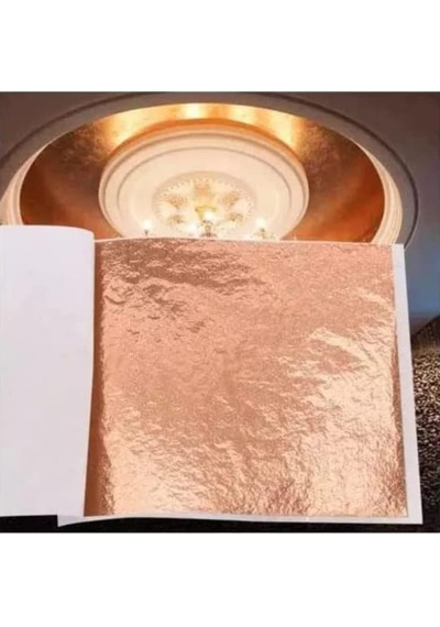 Yaprak Varak Sanatsal Büyük Boy Folyo Epoksi Reçine Nail Art 8 Adet 14x14 Cm Bakır Renk Gold Rose