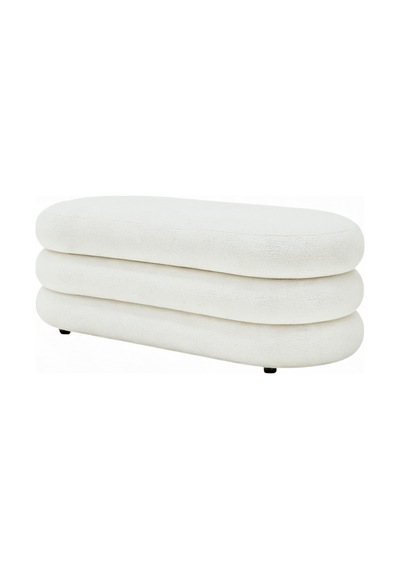 İnarch Dizayn Naturis Sandıklı Bench Depolama Alanlı Modern Puf Kırık Beyaz