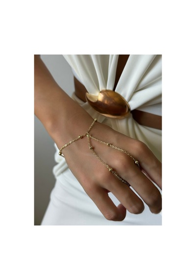 La Bien Accessories Çelik Boncuk Detaylı Şahmeran Bileklik Gold Renk, Suya Dayanıklı, Kararma Yapmaz Altın Altın