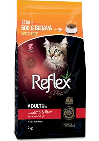Reflex Plus Kuzu Etli Yetişkin Kedi Maması 1500 G + 500 G