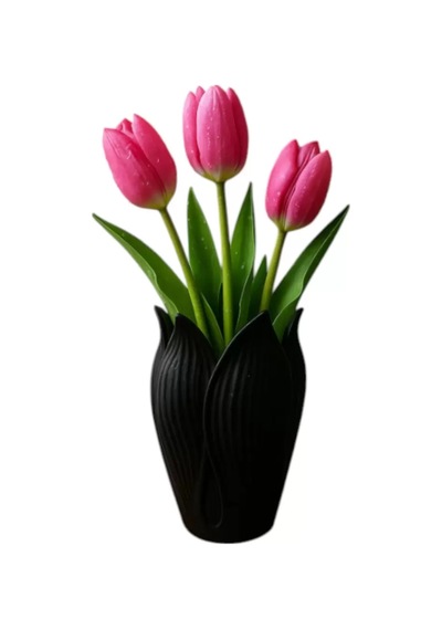 Lotus 3d Dekorati F Vazo 18 Cm Siyah