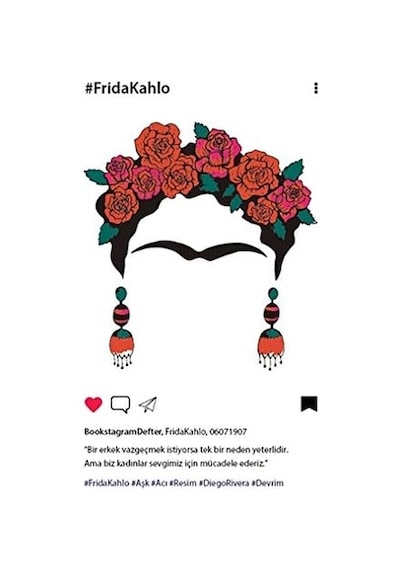 Frida Kahlo Desen Bookstagram Defter