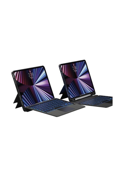 İpad Air 13 2025 M3 Uyumlu Wiwu Magtouch Serisi Gizli Kalem Bölmeli Klavyeli Kılıf Siyah