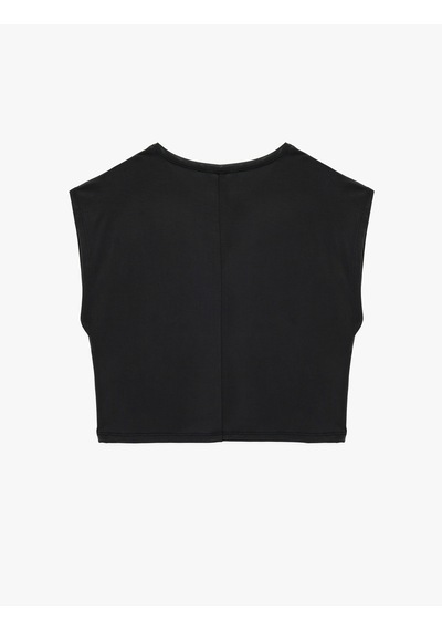 Koton Bisiklet Yaka Modal Karışımlı Kısa Kollu Pijama Üstü Siyah 6slk40051mk Siyah