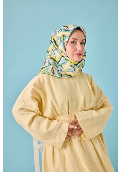 Silk Home Twill İpek Eşarp 11471-40 Lila, Sarı, Butter Yellow