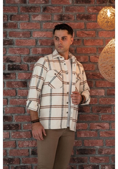 Oversize Ekoseli Çift Cep Erkek Oduncu Gömlek 001 Oversize Ekoseli Çift Cep Erkek Oduncu Gömlek 001