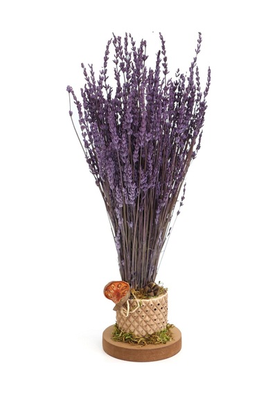 Yapay Çiçek Deposu Mini Vazoda Kokulu Şoklanmıs Lavanta Tanzimi 35 Cm