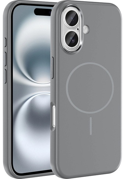 Apple Uyumlu iPhone 16 Kılıf M-safe Şarj Özellikli Metal Kamera Çerçeveli Zore Edi Silikon Kapak