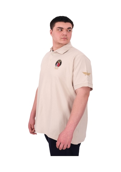 Mode Xl Büyük Beden Erkek T-shirt Pike Polo Yaka U25306 Bej Bej