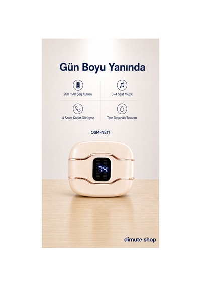 Osm-ne11 2 Çift Kablosuz Bluetooth 5.4 Kulaklık Klasik Ve Kulak Kancalı Rose Gold - 904091696