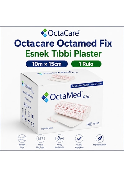 Octacare Octamed Fix Esnek Plaster 10m 15cm 1 Rulo