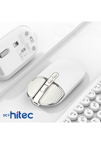 Schitec M203 Çift Modlu Taşınabilir Optik Kablosuz 2.4ghz Ve Bluetooth Bağlantılı Süper Sessiz Mouse Beyaz 5g Schitec M203 Çift Modlu Taşınabilir Optik Kablosuz 2.4ghz Ve Bluetooth Bağlantılı Süper Sessiz Mouse Beyaz 5g