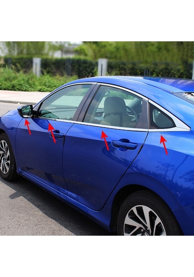 Honda Civic Fc5 2016-2021 Cam Alt Çıta Kromu Nikelajı