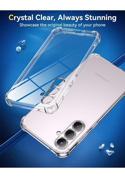Galaxy S23 Fe Şeffaf Silikon Kılıf Antishock Köşeli Kamera Koruma