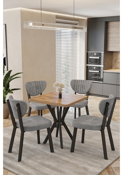 Mutfak Masası Takımı 4 Kişilik Masa Sandalye Takımı Balkon Masası Cafe Masa Takımı-70x70 Atlantik Çam- Gri Mutfak Masası Takımı 4 Kişilik Masa Sandalye Takımı Balkon Masası Cafe Masa Takımı-70x70 Atlantik Çam- Gri