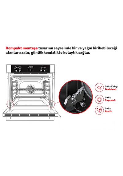 Simfer 0+10 Fonksiyon Steam Master 8245 Fırın + 3509 Ocak + 8707 Davlumbaz Beyaz 3'lü Ankastre Set