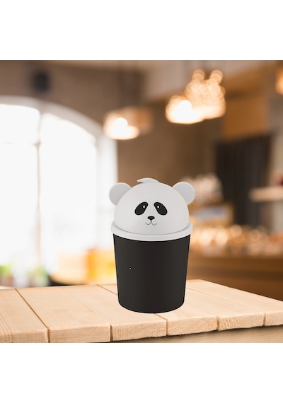Panda Çöp Kovası 2,5 Litre Kapasiteli, Pratik Ve Kompakt Tasarım Siyah - Beyaz