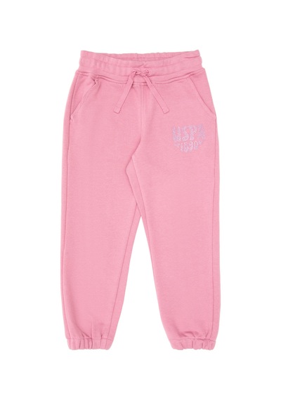 U.S. Polo Assn. Kız Çocuk Pembe Simli Baskı Detaylı Jogger Eşofman Altı 50316849-VR167